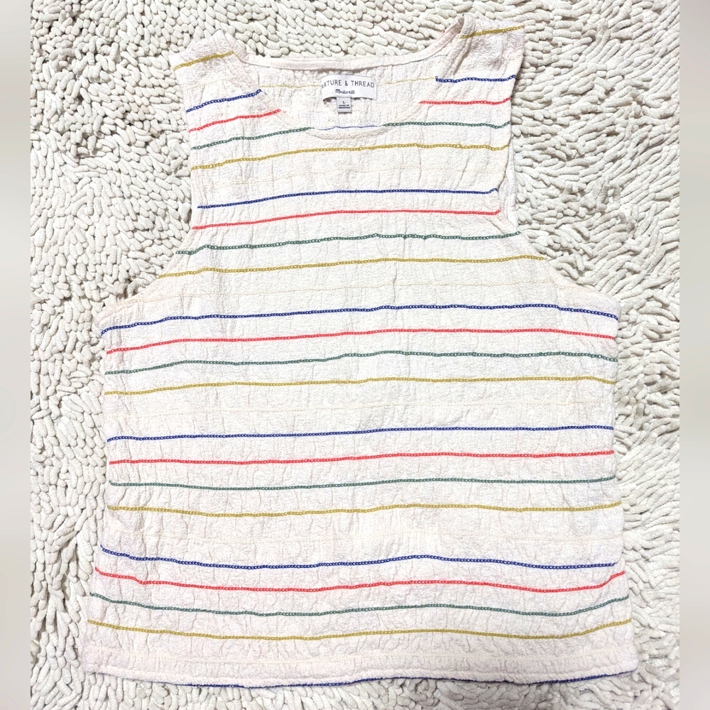 Texture And Thread (Madewell) Striped Tank Top- Size Large